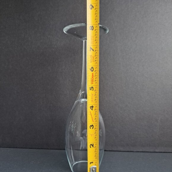 Etched Floral Fluted Champagne Glass Clear Vintage Stemware Elegant Toasting 8" - Picture 10 of 14